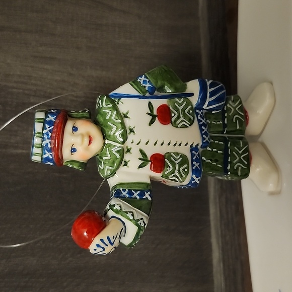 Villeroy & Boch Scandinavian Boy with Apple Vintage Christmas Ornament - Picture 3 of 8